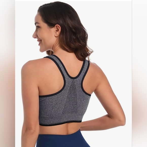 NWOT Womens Zip Front Closure Sports Bra - Picture 2 of 7